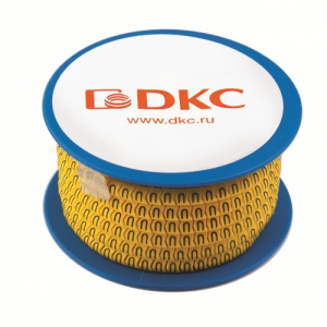 Колечко маркировочное "D", 1,3-2,5мм. черное на желтом