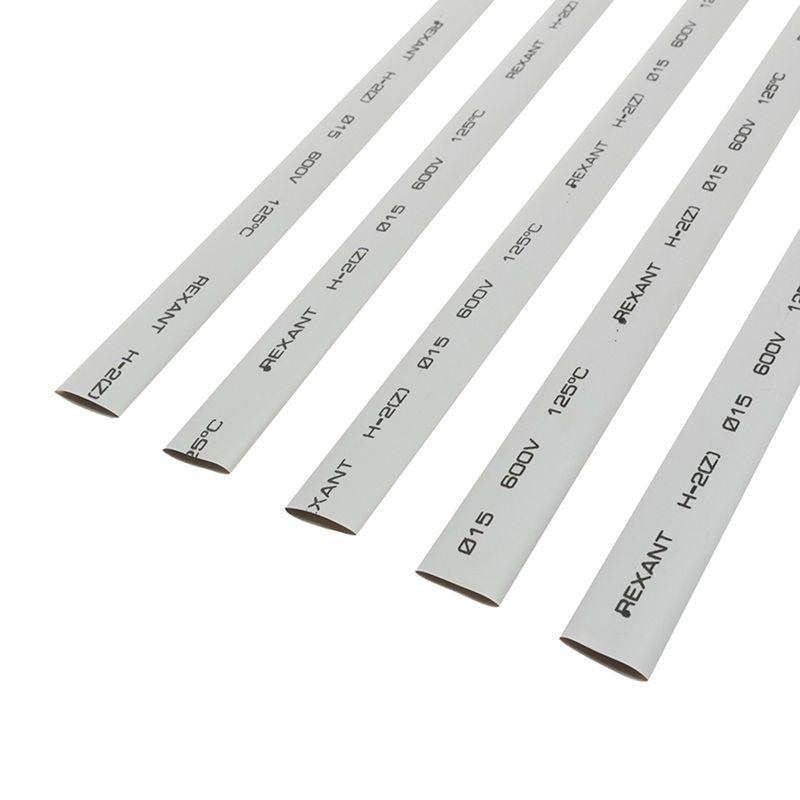 Трубка термоусадочная 15.0/7.5мм сер. 1м (уп.50шт) Rexant 21-5010