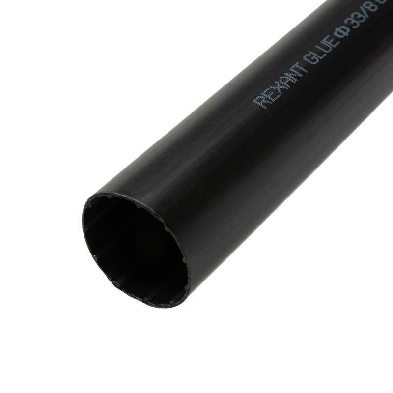 Трубка термоусадочная среднестен. клеевая 33/8 (3-4:1) 1м черн. (уп.4шт) Rexant 26-0033
