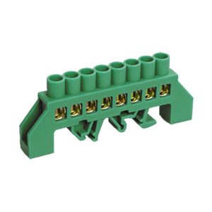 Шина PE "земля" в комбинированном зел. изоляторе на DIN-рейку 6x9мм 8 групп Rexant 11-2307