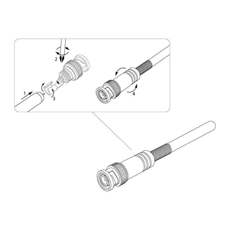 Разъем штекер BNC под винт с пружиной метал. (уп.50шт) PROCONNECT 05-3073-4