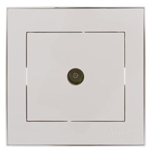 Розетка телевизионная оконечная TV СП Rain с хром. боковой вставкой бел. LEZARD 703-0225-130