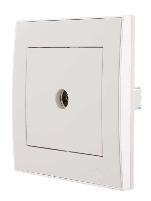 Розетка телевизионная оконечная TV СП Rain с хром. боковой вставкой бел. LEZARD 703-0225-130