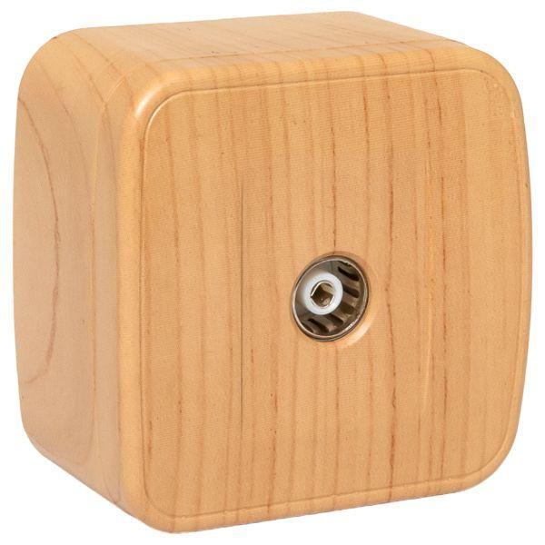 Розетка телевизионная TV 1-м ОП Минск 5-862МГц 75Ом свет. дерево EKF EGA00-027-30