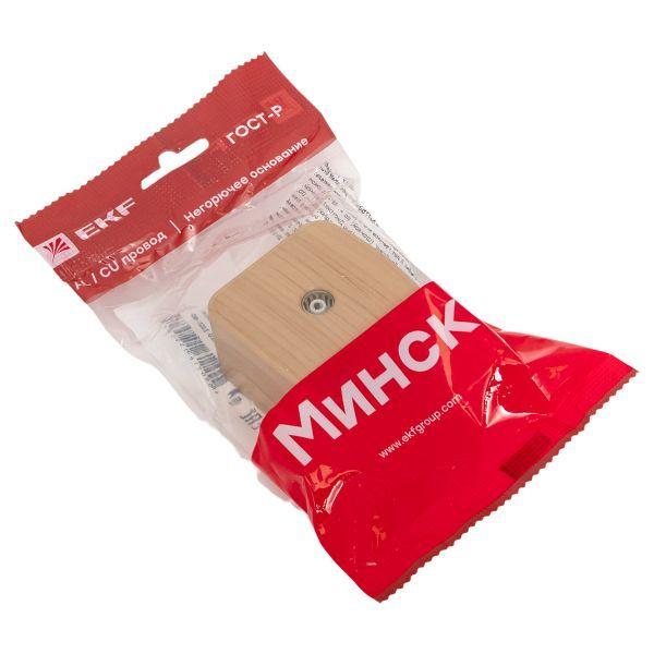 Розетка телевизионная TV 1-м ОП Минск 5-862МГц 75Ом свет. дерево EKF EGA00-027-30