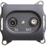 Розетка телевизионная оконечная TV/SAT Glossa 1дБ механизм антрацит SE GSL000797
