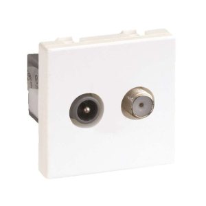 Розетка телевизионная TV/SAT СП Simon Connect винтов. зажим TV - "папа" SAT - "мама" механизм графит Simon K130A-14