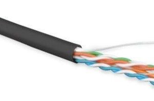Кабель витая пара неэкранир. U/UTP кат.5E 4 пары 24 AWG ОЖ solid внешн. LSZH нг(С)-HF UUTP4-C5E-S24-OUT-LSZH-BK-500 черн. (уп.500м) Hyperline 236320