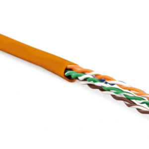 Hyperline UUTP4-C5E-P24-IN-LSZH-OR-100 (100 м) Кабель витая пара, неэкранированная U/UTP, категория 5e, 4 пары (24 AWG), многожильный (patсh), LSZH, нг(С)-HF, -20градC–+75градC, оранжевый