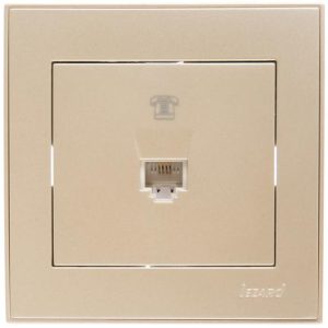 Розетка телефонная 1-м СП Rain RJ11 жемчуж./бел. перламутр. LEZARD 703-3030-137