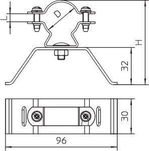 Держатель изол. токоотвода с хомутным креплением isCon HS 26 VA OBO 5408068