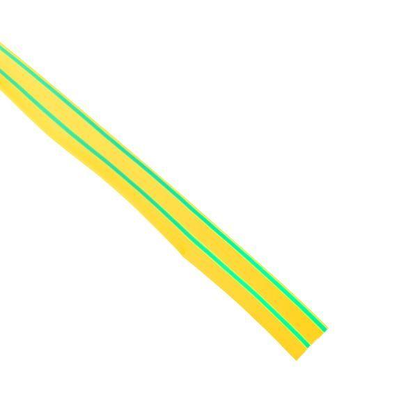 Трубка термоусадочная ТУТ нг 20/10 желт./зел. (уп.100м) EKF tut-20-yg