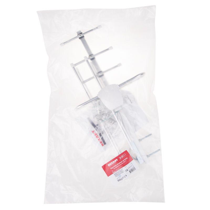 Антенна ТВ наружная "АКТИВНАЯ" для аналогового и цифрового ТВ - DVB-T2 (модель RX-411-1) (пакет) Rexant 34-0411-1