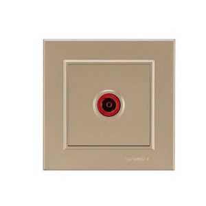 Розетка телевизионная проходная TV СП Karea 16А IP20 латунь Makel 56057007