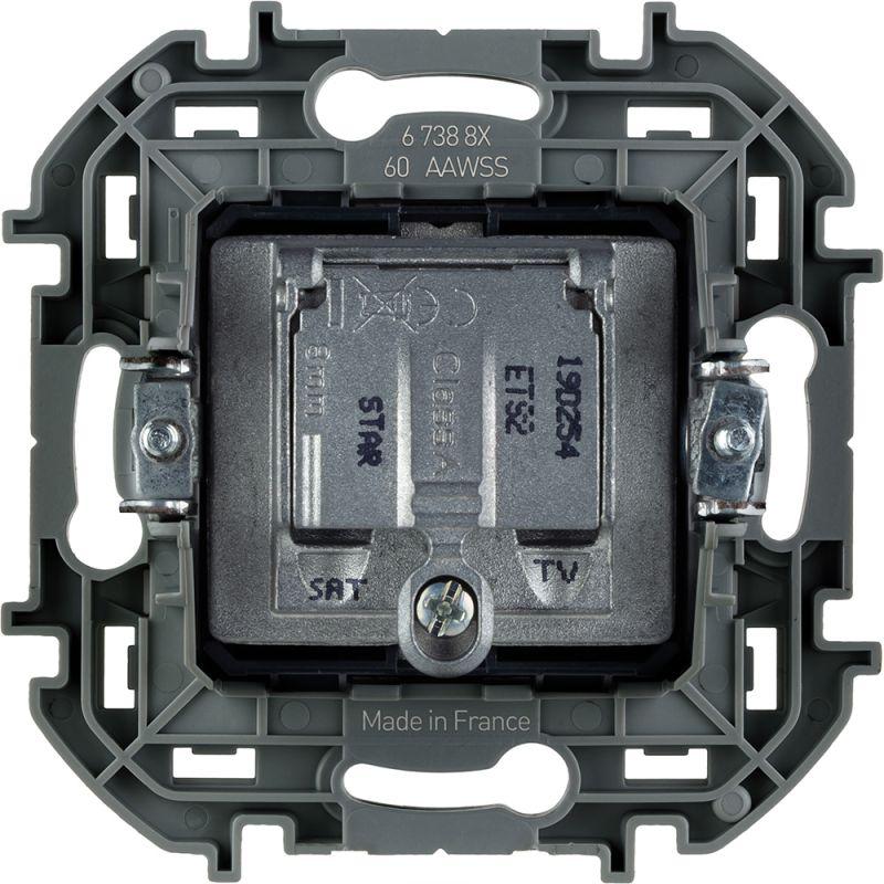Розетка телевизионная TV/SAT Inspiria с топологией "звезда" механизм алюм. Leg 673882