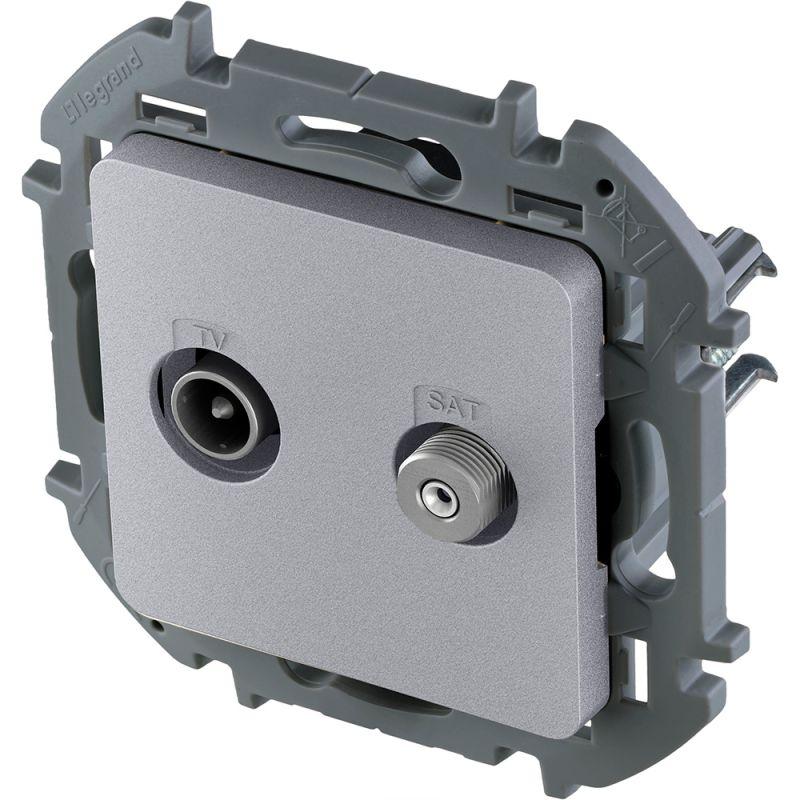 Розетка телевизионная TV/SAT Inspiria с топологией "звезда" механизм алюм. Leg 673882