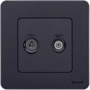 Розетка телевизионная TV/SAT Inspiria с топологией "звезда" механизм антрацит Leg 673883