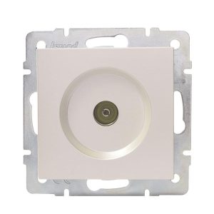 Розетка телевизионная оконечная TV 1-м СП Vesna механизм жемчуж./бел. перламутр LEZARD 742-3088-130