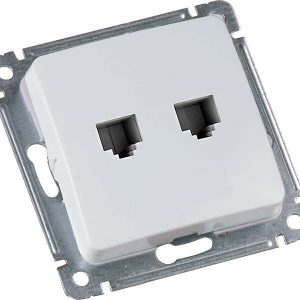 Розетка компьютерная + телефонная 2-м СП механизм бел. HEGEL РСКТ-440