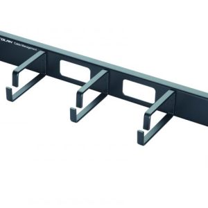 Организатор кабельный горизонт. 19дюйм 1U с метал. кольцами черн. Eurolan 25B-1U-02BL