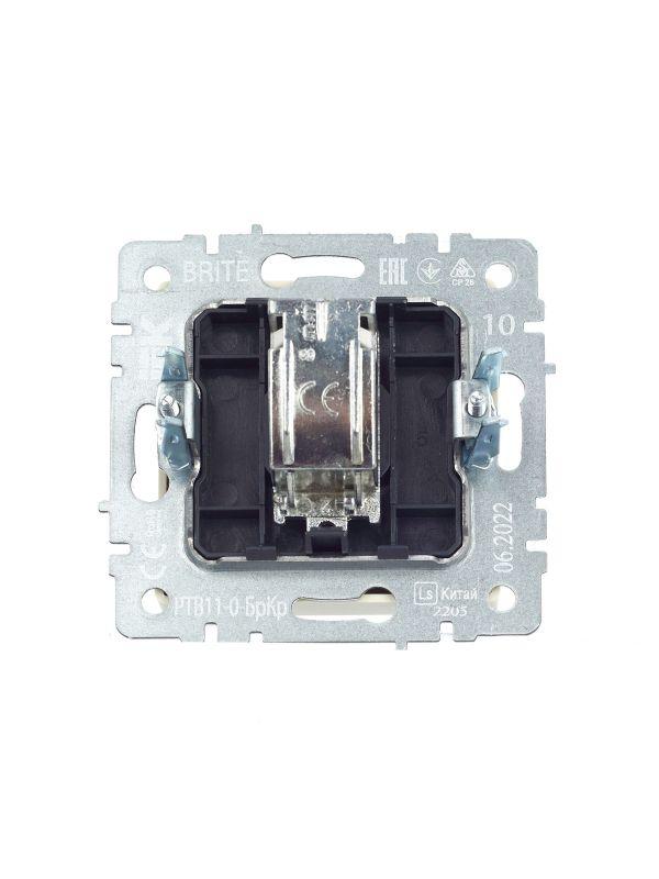 Розетка телевизионная оконечная TV СП Brite РТВ11-0-БрКр механизм беж. IEK BR-A10-O-K10