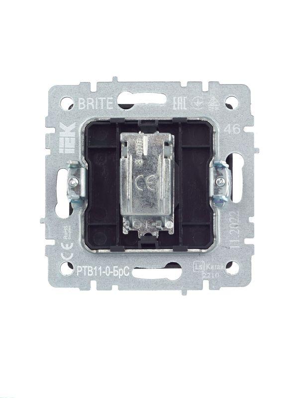 Розетка телевизионная оконечная TV СП Brite РТВ11-0-БрС механизм сталь IEK BR-A10-O-K46