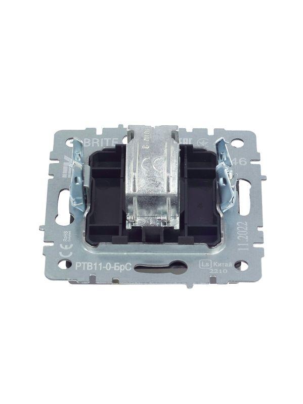 Розетка телевизионная оконечная TV СП Brite РТВ11-0-БрС механизм сталь IEK BR-A10-O-K46