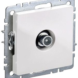 Розетка телевизионная проходная TV СП Brite РТВ10-0-БрБ механизм бел. IEK BR-A10-P-K01