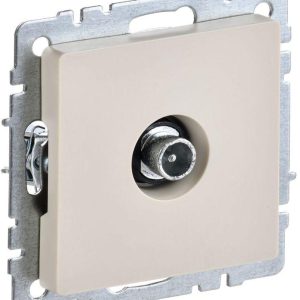 Розетка телевизионная проходная TV СП Brite РТВ10-0-БрКр механизм беж. IEK BR-A10-P-K10