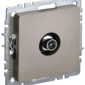 Розетка телевизионная проходная TV СП Brite РТВ10-0-БрШ механизм шампань IEK BR-A10-P-K37