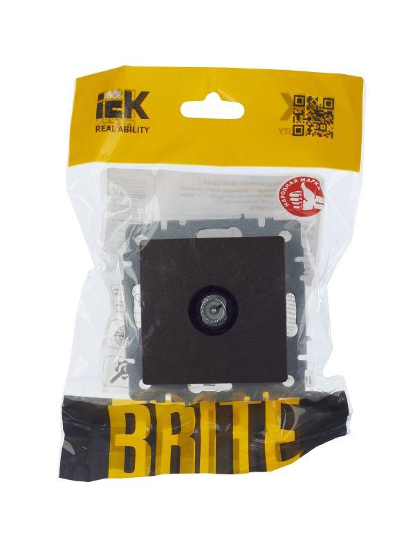 Розетка телевизионная проходная TV СП Brite РТВ10-0-БрТБ механизм бронза IEK BR-A10-P-K45