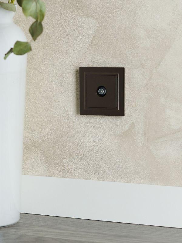 Розетка телевизионная проходная TV СП Brite РТВ10-0-БрТБ механизм бронза IEK BR-A10-P-K45