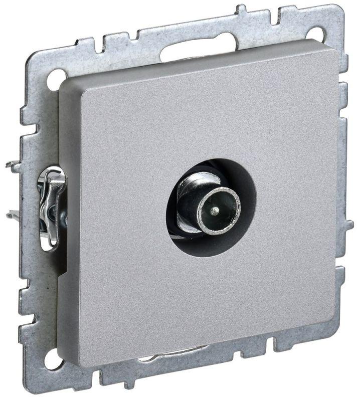 Розетка телевизионная проходная TV СП Brite РТВ10-0-БрА механизм алюм. IEK BR-A10-P-K47