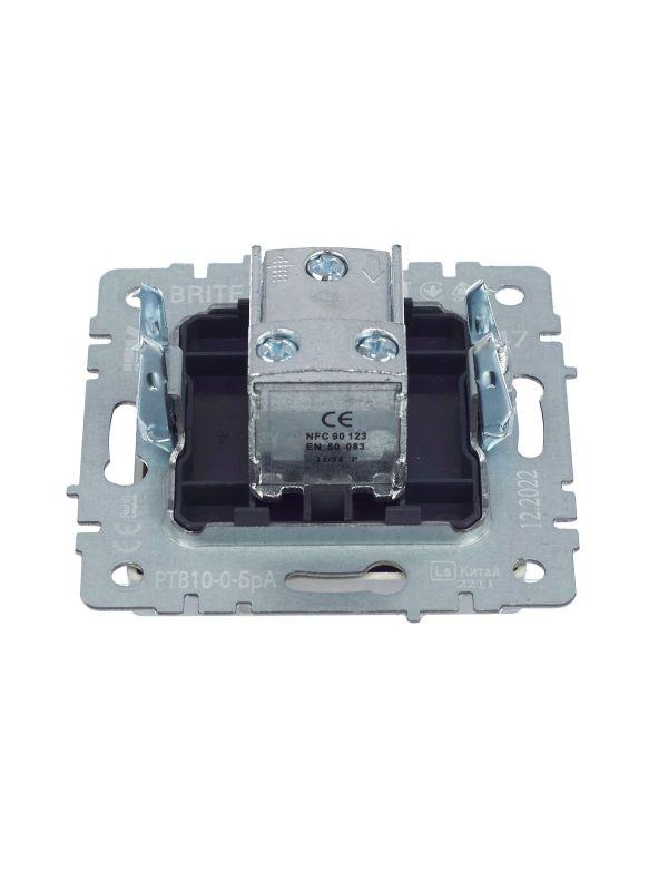 Розетка телевизионная проходная TV СП Brite РТВ10-0-БрА механизм алюм. IEK BR-A10-P-K47