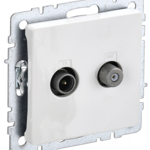 BRITE Розетка двойная TV+SAT РТВ/РСп12-БрБ белый