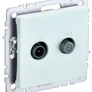 BRITE Розетка двойная TV+SAT РТВ/РСп12-БрЖ жемчуг