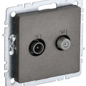 BRITE Розетка двойная TV+SAT РТВ/РСп12-БрТБ темная бронза