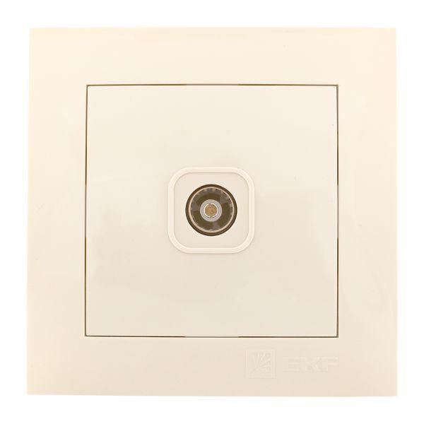 Розетка телевизионная TV 1-м Валенсия 5-862МГц 75Ом крем. PROxima EKF EWA00-027-20