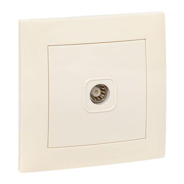 Розетка телевизионная TV 1-м Валенсия 5-862МГц 75Ом крем. PROxima EKF EWA00-027-20