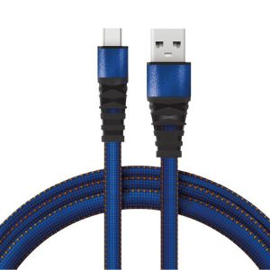 Кабель USB-microUSB 1м плоский провод син. джинсовая оплетка Rexant 18-1163