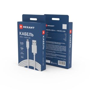 Шнур micro USB (male) - USB-A (male) 1.8м Rexant 18-1164