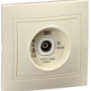 Розетка телевизионная проходная TV Кварта РТВ11-ККм крем. IEK KV-A10-P-K33