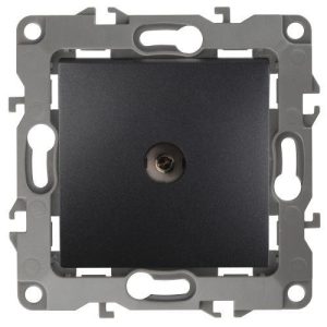 Розетка телевизионная проходная TV Эра12 12-3102-05 IP20 антрацит Эра Б0027435