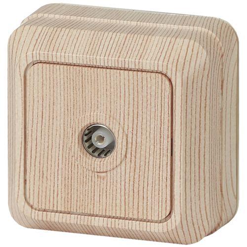 Розетка телевизионная одиночная TV ОП Quadro 2-301-11 IP20 сосна Intro Б0027660