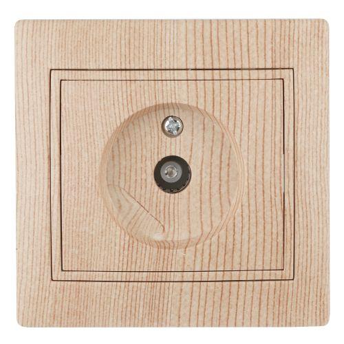 Розетка телевизионная одиночная TV СП Plano 1-301-11 IP20 сосна Intro Б0030081