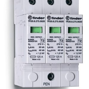 Устройство защиты от импульсных перенапряжений УЗИП тип 2 (3 варистора) модульный 52.5мм IP20 FINDER 7P2382751020