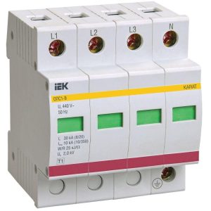 Ограничитель перенапряжения ОПС1-B 4P KARAT IEK MOP20-4-B