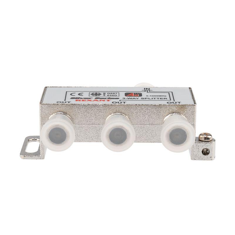 Делитель ТВ "краб" х3+4шт F "BOX" 5-1000 МГц "Silver" Rexant 05-6102