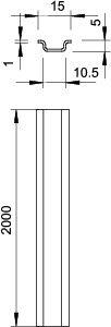 Рейка монтажная 2000х15х5 46277 GTPL (дл.2м) OBO 1115359