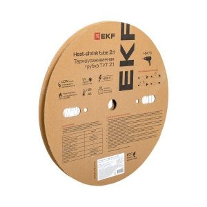 Трубка термоусадочная ТУТ нг 2/1 бел. (уп.200м) EKF tut-2-w